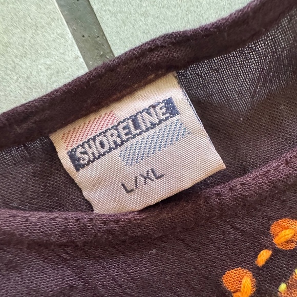 Shoreline Boho Paisley Tunic Dress L/XL – Tie Dye India Style Crochet Sleeves - Picture 4 of 10